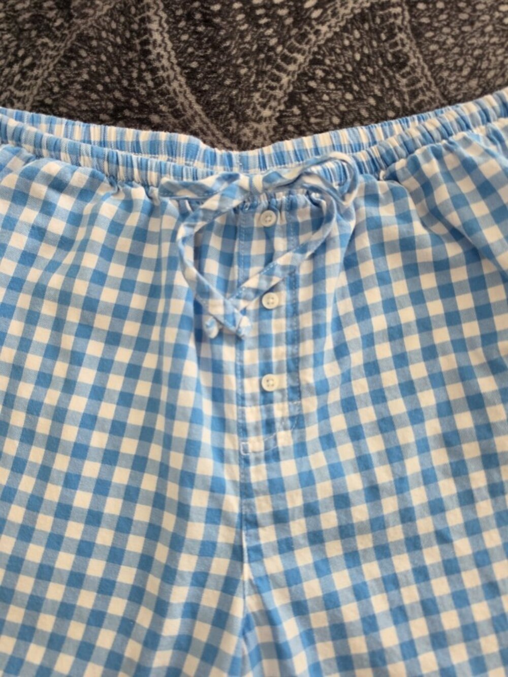 COLSIE Women's Blue/White Check  Woven Drawstring Pajama Pants M - Picture 10 of 10